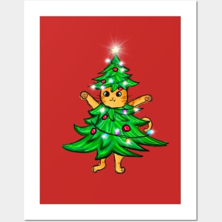 Cat-mas Tree Posters and Art